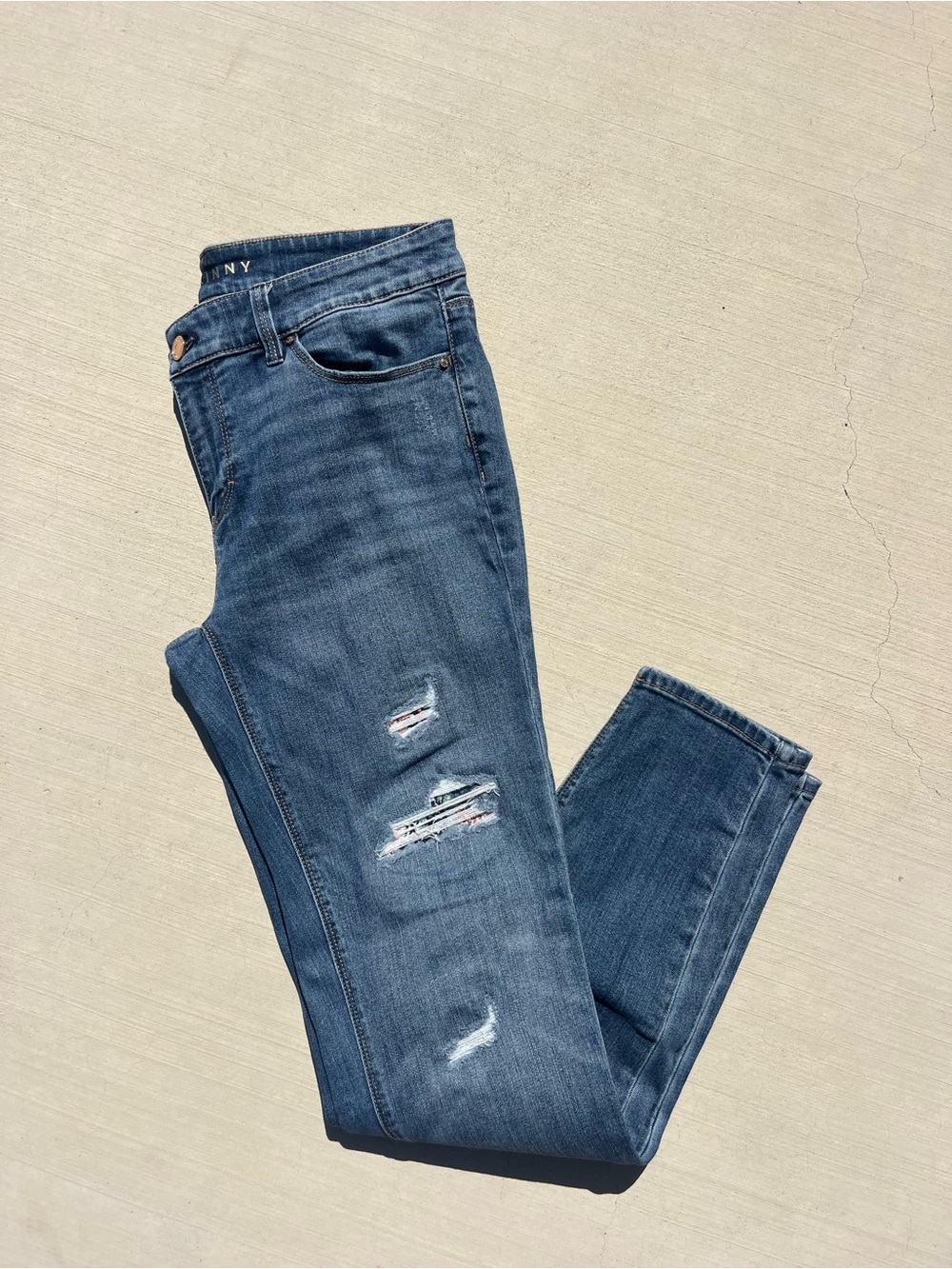 WHBM Skinny Distressed Jeans